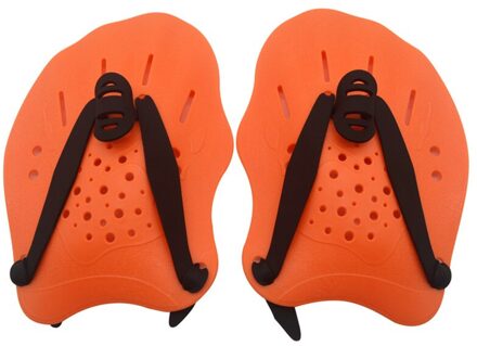 Zwemmen Peddels Training Verstelbare Hand Zwemvliezen Handschoenen Pad Vinnen Flippers Voor Mannen Vrouwen Kinderen oranje