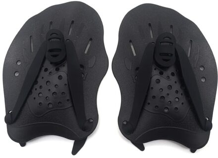 Zwemmen Peddels Training Verstelbare Hand Zwemvliezen Handschoenen Pad Vinnen Flippers Voor Mannen Vrouwen Kinderen zwart
