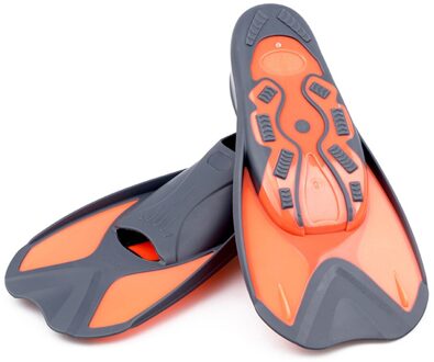 Zwemmen Vinnen Meisjes Jongens Snorkelen Voet Flippers Kinderen Duiken Vinnen Beginner Zwemmen Apparatuur Draagbare Kids Duiken Flippers grijs oranje / 3XS