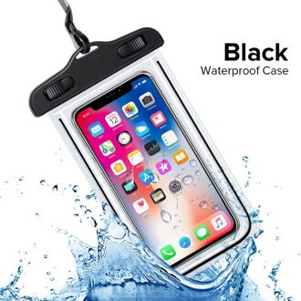 Zwemmen Zakken Waterdichte Telefoon Case Water Proof Bag Mobiele Telefoon Pouch Pv Cover Voor Iphone 11 Pro Xs Max Xr X 8 7 Galaxy S10 zwart