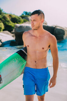 Zwemshort voor Heren Effen Kleur Blauw