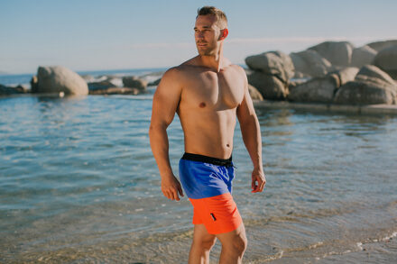 Zwemshort voor Heren met Patroon Paars Oranje - 2XL