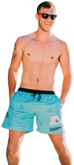 Zwemshort voor Heren met Patroonstrepen Geel Blauw - 3XL