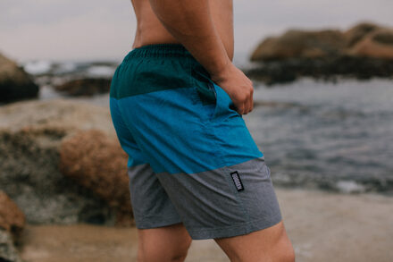 Zwemshort voor heren met patroonstrepen groen - 2XL