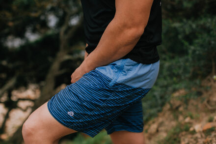 Zwemshort voor Heren met Patroonstrepen Groen Zwart Blauw - S