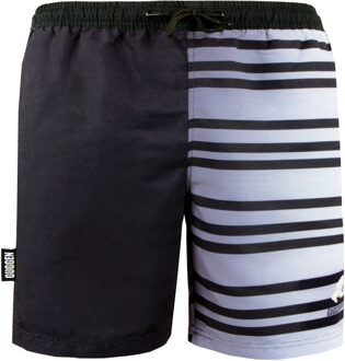 Zwemshort voor Heren met Patroonstrepen Wit Zwart Zwart/wit - S