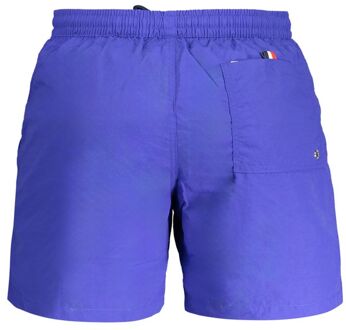 Zwemshorts met logo en streepdetails Middelblauw