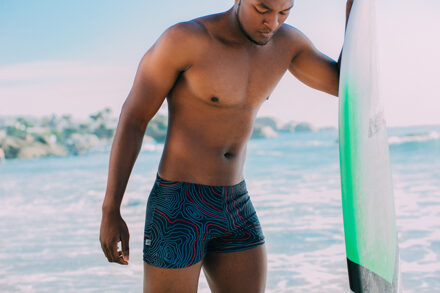 Zwemshorts voor Heren, Strakke Gestreepte Boxershorts - maat XL Rood