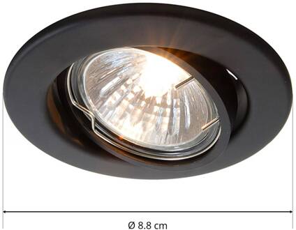Zwenkbare 12V-inbouwring 68 mm mat zwart