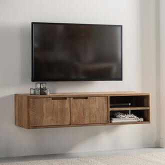 Zwevend TV-meubel 'Bliss' Teakhout, 130cm - 130 cm