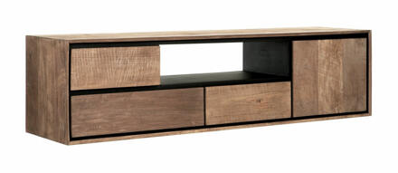 Zwevend TV-meubel 'Metropole' Teakhout, 155cm Naturel - 155 cm