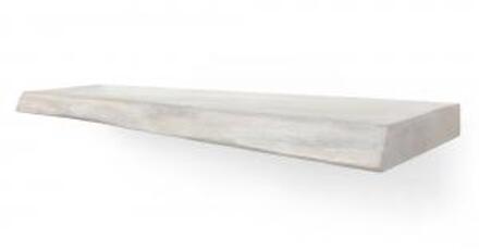 Zwevende wandplank eiken boomstam natuurlijk wit 120 x 20 cm