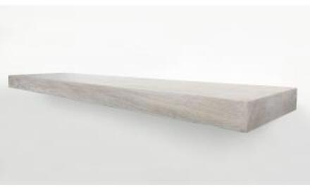 Zwevende wandplank eiken recht natuurlijk wit 120 x 20 cm