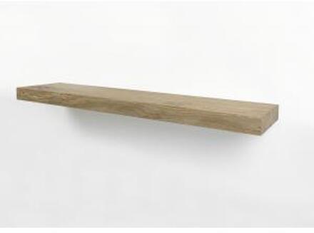 Zwevende wandplank oud eiken recht 80 x 20 cm