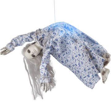 Zwevende Zombie Dame Halloween Wit - Transparant