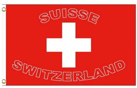 Zwitserland vlag met tekst