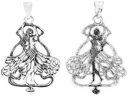 Zxz 2Pcs Tibetaans Zilveren Grote Fairy Charms Hangers Voor Ketting Sieraden Maken Bevindingen 72x53mm