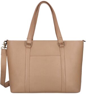 Zyra Workbag 17" caramel handtas dames Cognac - H 32 x B 40 x D 10 cm