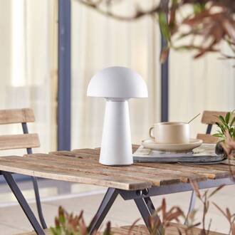 Zyre LED oplaadbare tafellamp, wit, IP44, touchdimmer