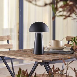 Zyre LED oplaadbare tafellamp, zwart, IP44, touchdimmer