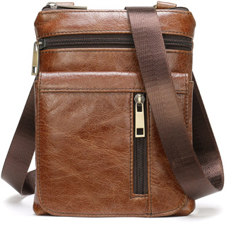 ZZSLHL Fashion Messenger Bag Men's Shoulder Genuine Leather Bags Flap Small Male Man Crossbody Bags For Men Natural Leather Bag