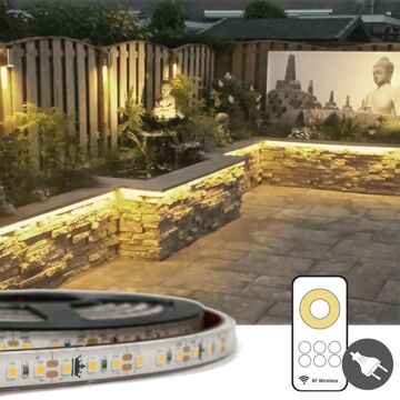 1 meter warm witte led strip voor buiten complete set