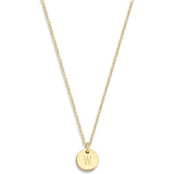 14kt gouden ketting Coin 40 cm  geelgoud - A,B,C,D,E,F,G,H,I,J,K,L,M,N,O,P,Q,R,S,T,U,V,W,X,Y,Z,