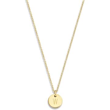 14kt gouden ketting Coin 43 cm  geelgoud - A,B,C,D,E,F,G,H,I,J,K,L,M,N,O,P,Q,R,S,T,U,V,W,X,Y,Z,