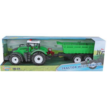 2-Play Tractor met aanhanger kiepfunctie groen