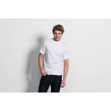 2500 - 2-pack Heren T-shirt Hoge Ronde Hals Wit Basic - L