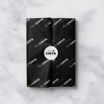 250x vellen zwart vloeipapier met logo - luxe inpakpapier (200 st) drukken