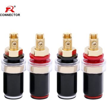 2Pairs Music Enthusiast Binding Post Speaker terminal 50mm, Pure copper gold-plated terminal, Power amplifier audio terminal