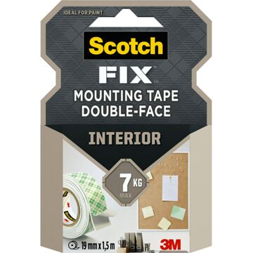 3M Dubbelzijdige plakband Scotch montage 19mmx1.5m strong