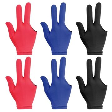 3pcs/6pcs 3-finger Cue Gloves Elastic Open Pool Gloves for Left Hands and Right Hands