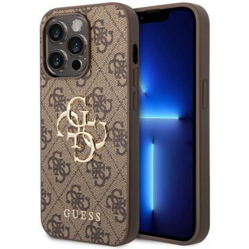 4G Metal Logo Backcover voor de Apple iPhone 15 Pro - Bruin