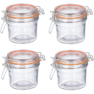 6x stuks weckpotten met beugelsluiting 350 ml - Action products