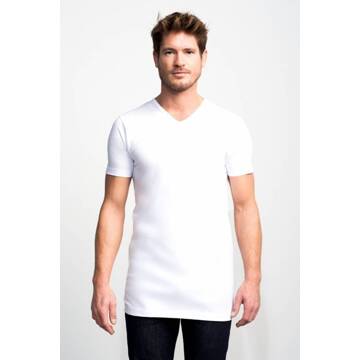 7800 - 2-pack Heren T-shirt V-Hals Extra Lang Wit Basic Fit - L