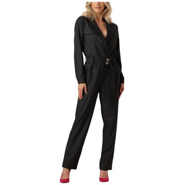 AAIKO Elegante Pinstripe Jumpsuit Aaiko , Black , Dames - Xl,L,M,S