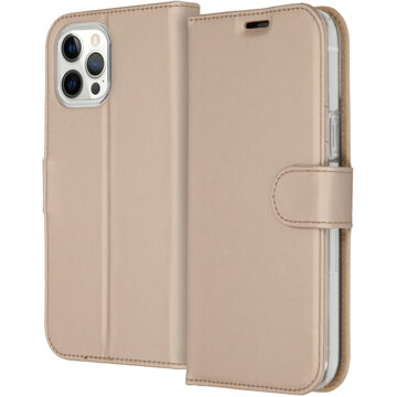 Accezz Wallet Case voor Apple iPhone 12 Pro Max Telefoonhoesje Goud