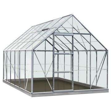 Acd serre 'Intro Grow Oliver' gehard glas & aluminium grijs 9,9 m²