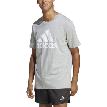 adidas Grijze Performance T-shirt met wit logo Adidas , Gray , Heren - 2Xl,Xl,L,M,S,Xs