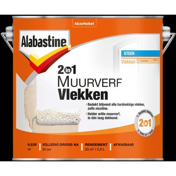 Alabastine Muurverf Vlekken - Wit - 2,5L