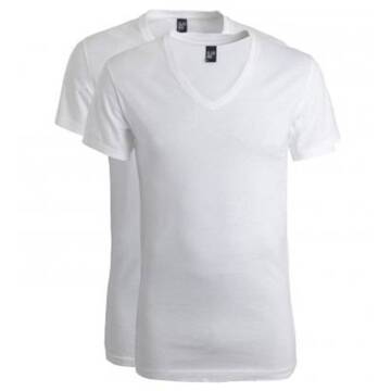 Alan Red Dean Heren T-shirt Wit Diepe V-Hals 2-Pack - M