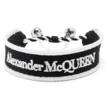 Alexander McQueen Zwart Verstelbaar Armbandje Alexander McQueen , Black , Heren - ONE Size