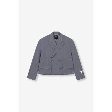 Alix The Label 2509424328 ladies woven double breasted blazer Grijs - M / L