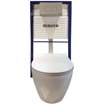 Allibert Aston Inbouwtoilet Set Met Softclose Toiletzitting - Wit
