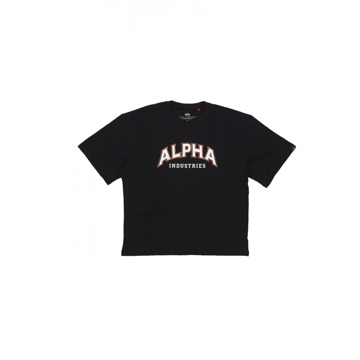 Alpha Industries College Tee Zwart Streetwear Alpha Industries , Black , Heren - L,M