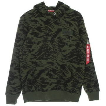 Alpha Industries Groene Camo Brushstroke Hoodie Stijlvol Alpha Industries , Green , Heren - XL