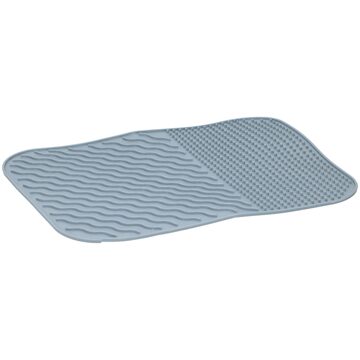 Alpina Afdruipmat - anti slip - flexibel - siliconen - grijs - 34 x 26 cm - Afdruiprekken