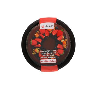 Alpina Bakvorm Ø24x4,5cm zwart